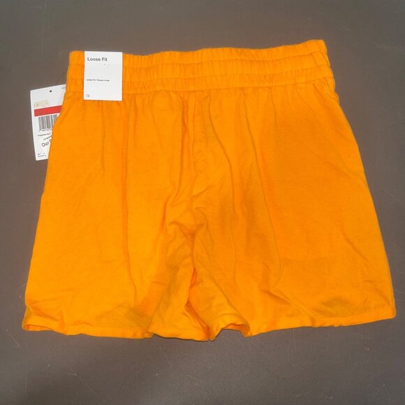Nike Kids Dri-Fit Loose Fit Training Shorts L Orange Elastic Waist - Picture 2 of 9